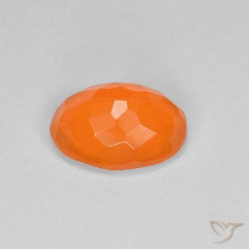9,17 ctw natürlicher rötlich-orange Feueropal, Oval, Lichtdurchlässig