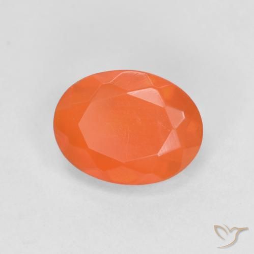 9,17 ctw natürlicher tiefrötlich-orange Feueropal, Oval, Lichtdurchlässig
