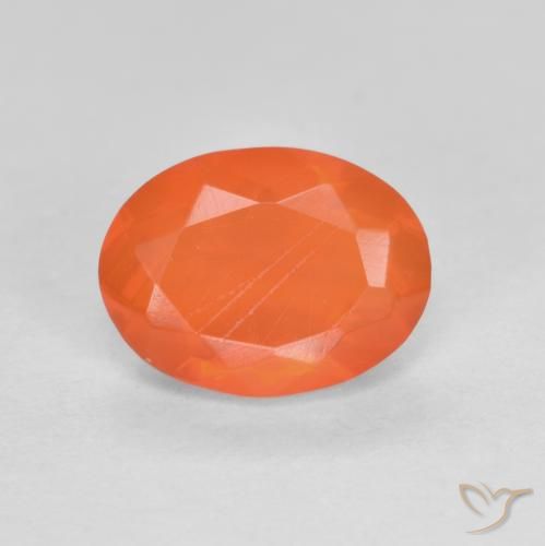 0.72ct Natürlicher Intensives Orange Feueropal, Oval, Lichtdurchlässig