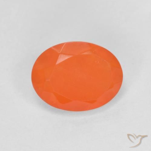 0.72ct Natürlicher Intensives Orange Feueropal, Oval, Lichtdurchlässig