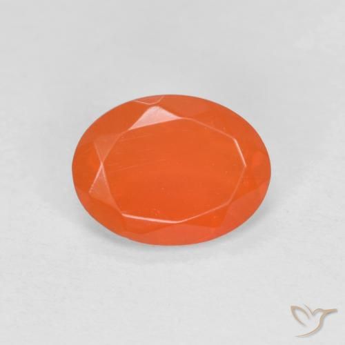 0.59ct Natürlicher Intensives Orange Feueropal, Oval, Lichtdurchlässig