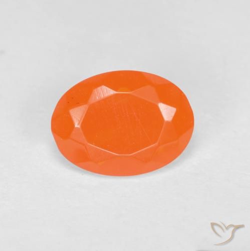 0.64ct Natürlicher Warme Aprikosenorange Feueropal, Oval, Lichtdurchlässig