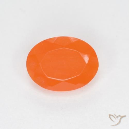 0.58ct Natürlicher Mittelorange Feueropal, Oval, Lichtdurchlässig