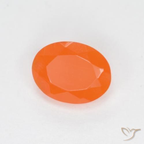 9,17 ctw natürlicher Mittelorange Feueropal, Oval, Lichtdurchlässig