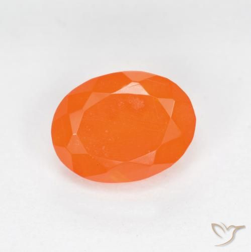 0.69ct Natürlicher rötlich-orange Feueropal, Oval, Lichtdurchlässig
