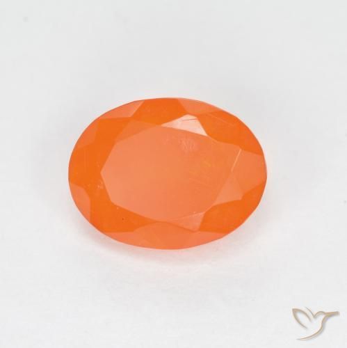 9,17 ctw natürlicher rötlich-orange Feueropal, Oval, Lichtdurchlässig