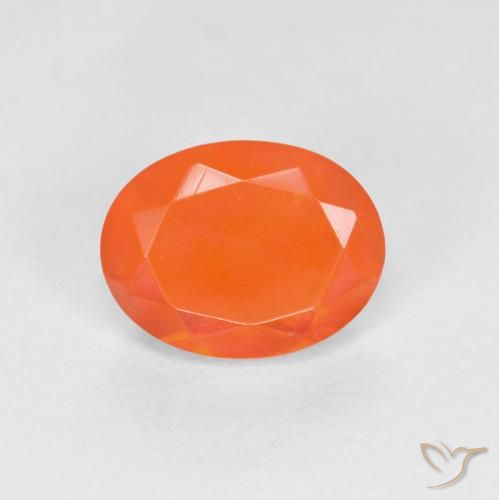 0.77ct Natürlicher Intensives Orange Feueropal, Oval, Lichtdurchlässig