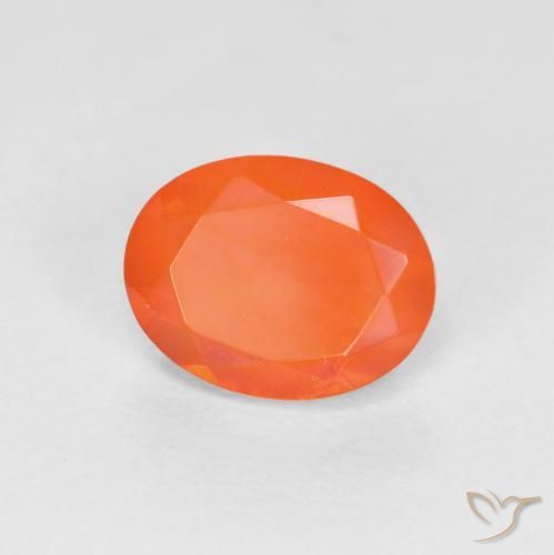 9,17 ctw natürlicher Intensives Orange Feueropal, Oval, Lichtdurchlässig