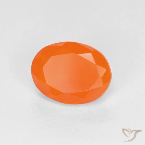 9,17 ctw natürlicher Intensives Orange Feueropal, Oval, Lichtdurchlässig