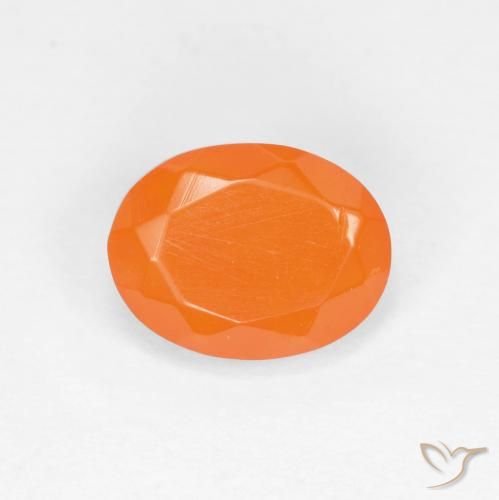 0.54ct Natürlicher Mittelorange Feueropal, Oval, Lichtdurchlässig