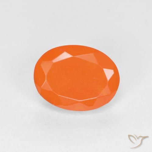0.71ct Natürlicher Mittelorange Feueropal, Oval, Lichtdurchlässig