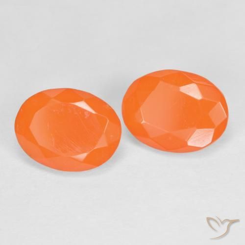 1.45 ct natürliche Mittelorange Feueropal-Edelsteine, Oval, Lichtdurchlässig