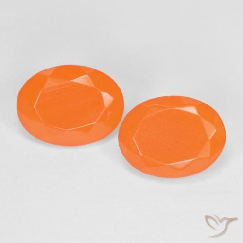 1.56ctw Natürlicher Mittelorange Feueropal, Oval, Lichtdurchlässig