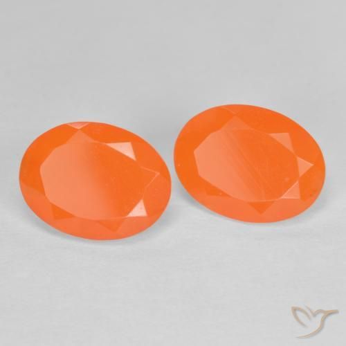 1.36 ct natürliche Mittelorange Feueropal-Edelsteine, Oval, Lichtdurchlässig