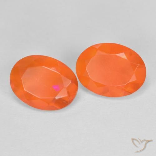 1,23 ct natürliche orangefarbener Feueropal-Edelsteine, Oval Schliff, Lichtdurchlässig