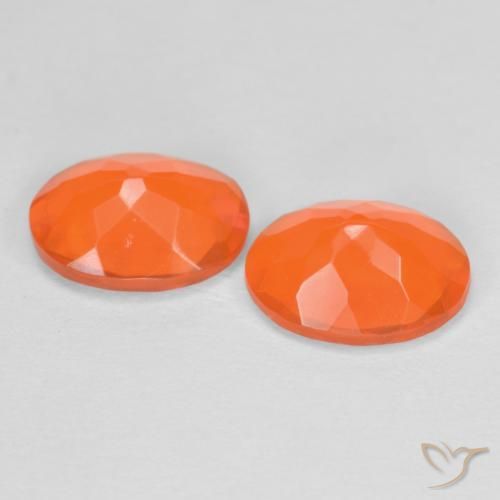 1,23 ct natürliche orangefarbener Feueropal-Edelsteine, Oval Schliff, Lichtdurchlässig