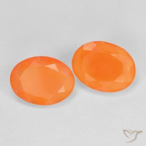 1.35 ct natürliche Aprikose Orange Feueropal-Edelsteine, Oval, Lichtdurchlässig