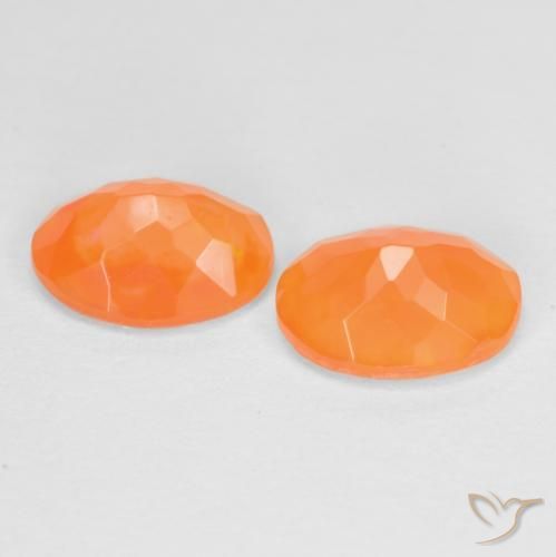 1.35 ct natürliche Aprikose Orange Feueropal-Edelsteine, Oval, Lichtdurchlässig