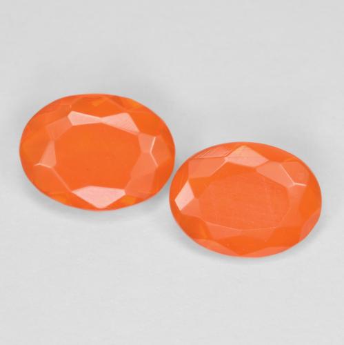 1,03 ct natürliche orangefarbener Feueropal-Edelsteine, Oval Schliff, Lichtdurchlässig