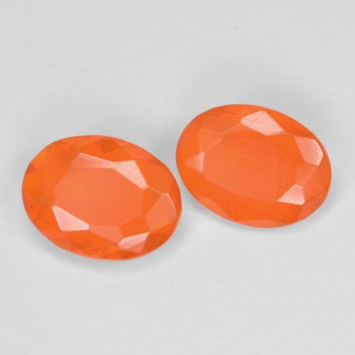 1,03 ct natürliche orangefarbener Feueropal-Edelsteine, Oval Schliff, Lichtdurchlässig