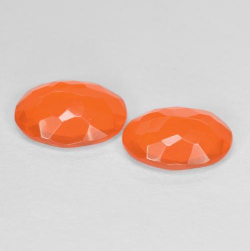 1,03 ct natürliche orangefarbener Feueropal-Edelsteine, Oval Schliff, Lichtdurchlässig