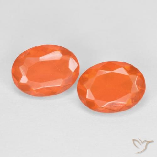 1.47 ct natürliche hellorange Feueropal-Edelsteine, Oval Schliff, Lichtdurchlässig