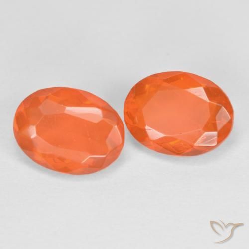 1.47 ct natürliche hellorange Feueropal-Edelsteine, Oval Schliff, Lichtdurchlässig