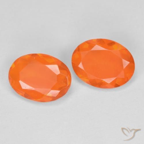 1,12 ct natürliche orangefarbener Feueropal-Edelsteine, Oval Schliff, Lichtdurchlässig