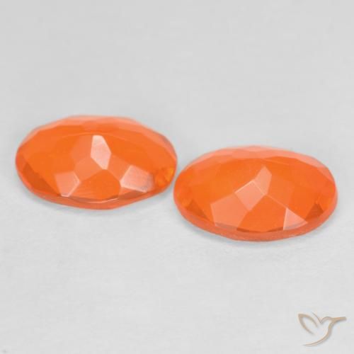 1,12 ct natürliche orangefarbener Feueropal-Edelsteine, Oval Schliff, Lichtdurchlässig