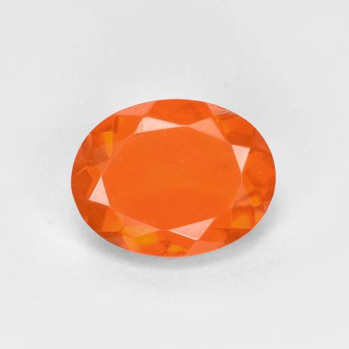 0,63 ctw natürlicher orangefarbener Feueropal, Oval Schliff, Transparent