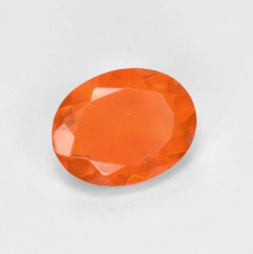 0,63 ctw natürlicher orangefarbener Feueropal, Oval Schliff, Transparent