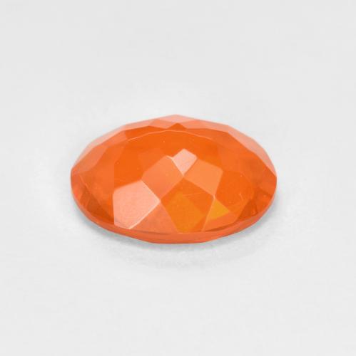 0,63 ctw natürlicher orangefarbener Feueropal, Oval Schliff, Transparent