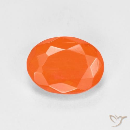 0.65ct Natürlicher hellorange Feueropal, Oval, Transparent