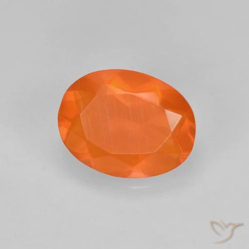 9,17 ctw natürlicher Mittelorange Feueropal, Oval, Transparent