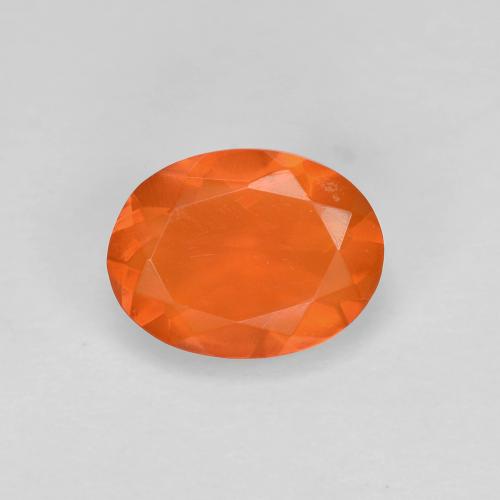 0,67 ctw natürlicher orangefarbener Feueropal, Oval Schliff, Transparent