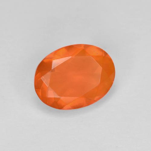 0,67 ctw natürlicher orangefarbener Feueropal, Oval Schliff, Transparent