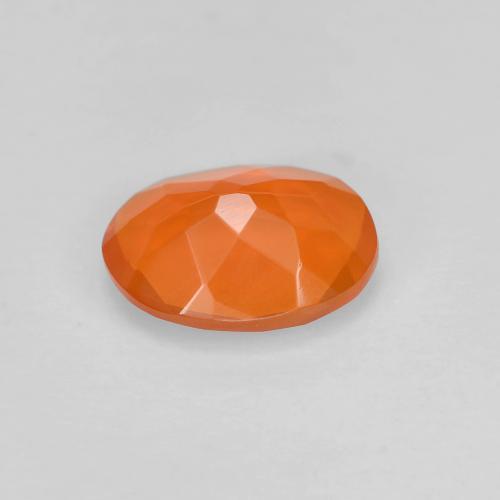 0,67 ctw natürlicher orangefarbener Feueropal, Oval Schliff, Transparent
