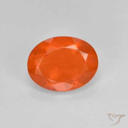 0.65ct Natürlicher hellorange Feueropal, Oval, Transparent