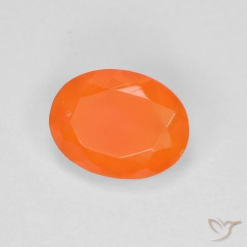 9,17 ctw natürlicher rötlich-orange Feueropal, Oval, Transparent