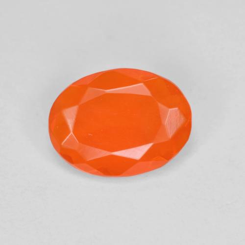 0,53 ctw natürlicher orangefarbener Feueropal, Oval Schliff, Transparent