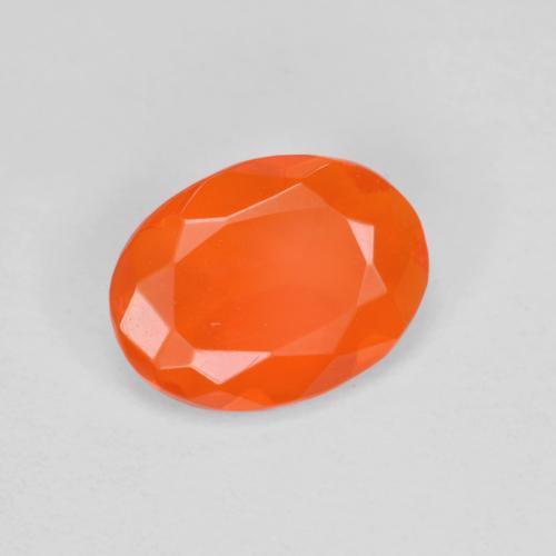 0,53 ctw natürlicher orangefarbener Feueropal, Oval Schliff, Transparent