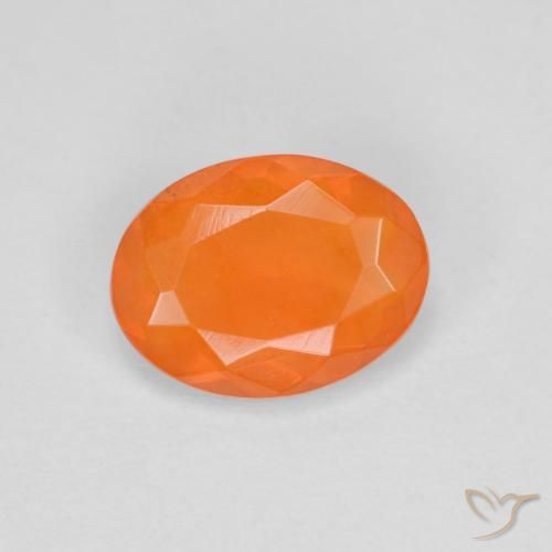 9,17 ctw natürlicher Mittelorange Feueropal, Oval Schliff, Transparent