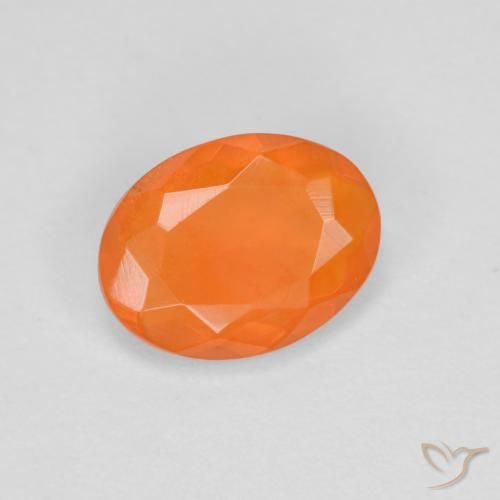 9,17 ctw natürlicher Mittelorange Feueropal, Oval Schliff, Transparent