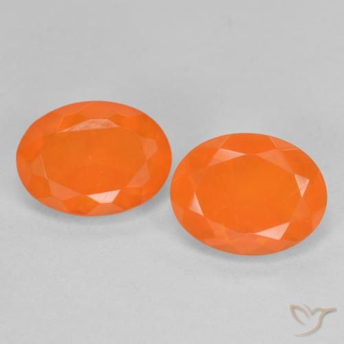 1,37 ct natürliche orangefarbener Feueropal-Edelsteine, Oval Schliff, Transparent