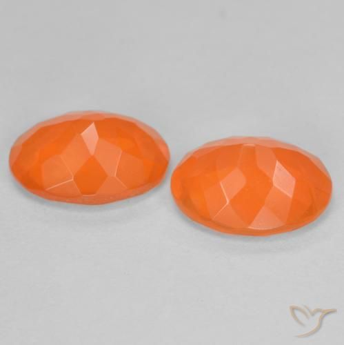 1,37 ct natürliche orangefarbener Feueropal-Edelsteine, Oval Schliff, Transparent