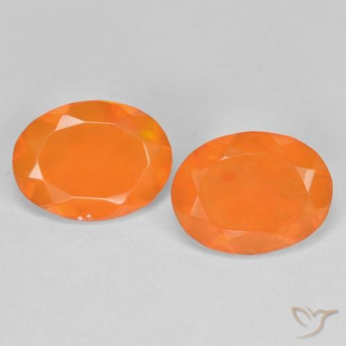 1.26ctw Natürlicher Mittelorange Feueropal, Oval, Transparent
