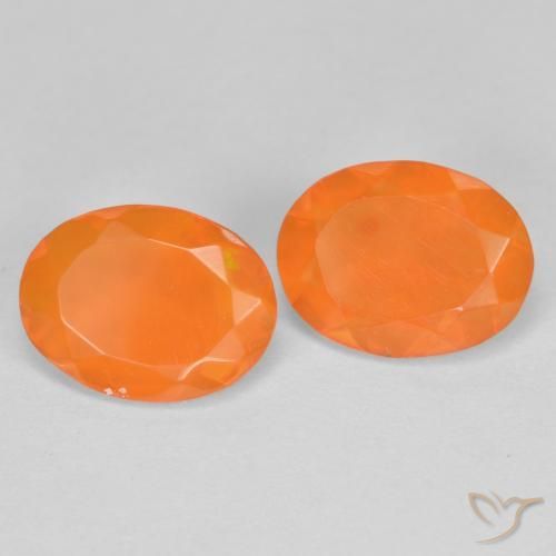 1.26 ct natürliche Mittelorange Feueropal-Edelsteine, Oval, Transparent