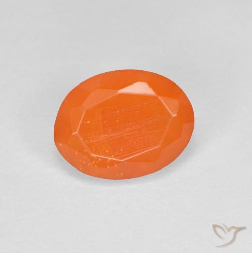 0.67ct Natürlicher Intensives Orange Feueropal, Oval, Transparent