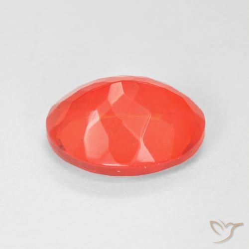 9,17 ctw natürlicher Leuchtendes Purpurrot-Orange Feueropal, Oval, Transparent