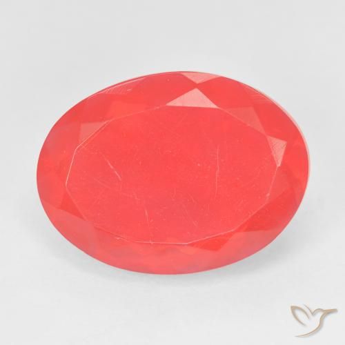 8.53ct Natürlicher Intensives Rot-Orange Feueropal, Oval, Transparent
